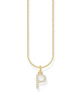 THOMAS SABO Necklace with letter pendant P and white zirconia - gold