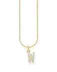 THOMAS SABO Necklace with letter pendant W and white zirconia - gold