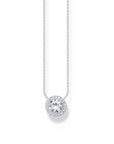 THOMAS SABO Necklace with halo pedant with white zirconia