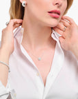 THOMAS SABO Necklace with halo pedant with white zirconia