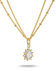 Double chain with zirconia in teardrop shape