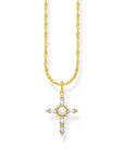 THOMAS SABO Romance Necklace with white cross pendant gold