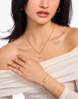 THOMAS SABO Romance Necklace with white cross pendant gold