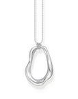 THOMAS SABO Necklace with Wavy Pendant in Silver