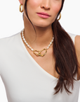 THOMAS SABO Bold Pearl Necklace in Gold