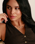 THOMAS SABO Half-Form Necklace with Red Zirconia Stone