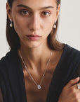 Chain with zirconia in teardrop shape