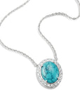 Chain with imitation turquoise and zirconia