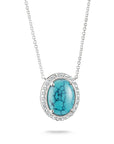 Chain with imitation turquoise and zirconia