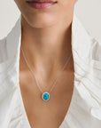 Chain with imitation turquoise and zirconia