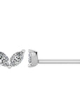 DUO MARQUISE DIAMOND FLAT BACK STUD - 9CT GOLD