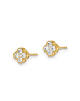 9CT CLOVER DIAMOND STUD EARRINGS - LAB