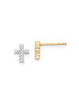 9CT DIAMOND CROSS EARRINGS - LAB
