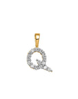 9CT LAB DIAMOND INITIAL PENDANT