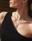 Ania Haie Silver Oval Hoop Pendant Necklace