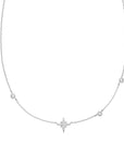 Ania Haie Silver Eight-Pointed Star Cubic Zirconia Station Necklace