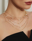 Ania Haie Gold Shell Pearl Station Chain Necklace