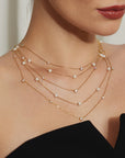 Ania Haie Gold Shell Pearl Station Chain Necklace