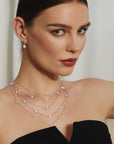 Ania Haie Silver Shell Pearl Station Chain Necklace