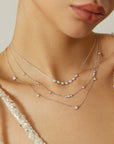 Ania Haie Silver Bezel Cubic Zirconia Station Necklace