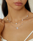 Ania Haie Silver Pearl and Star Station Necklace