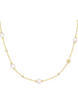 Ania Haie Gold Pearl and Star Station Necklace