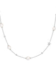 Ania Haie Silver Pearl and Star Station Necklace
