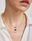 Gold Bezel Tiger's Eye Organic Dome Pebble Necklace