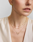 Gold Bezel-Set Droplet Station Necklace