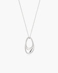 Silver Hollow Organic Pebble Necklace