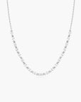 Silver Half-Bezel Oval Half-Tennis Necklace
