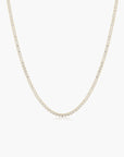 Gold Half-Bezel Round Tennis Necklace