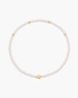 Gold Glass Pearl Beaded Twist Station Necklace