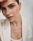 Gold Ethereal Teardrop Dangle Station Necklace