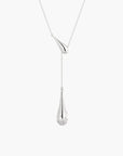 Silver Single-Slide Teardrop Necklace