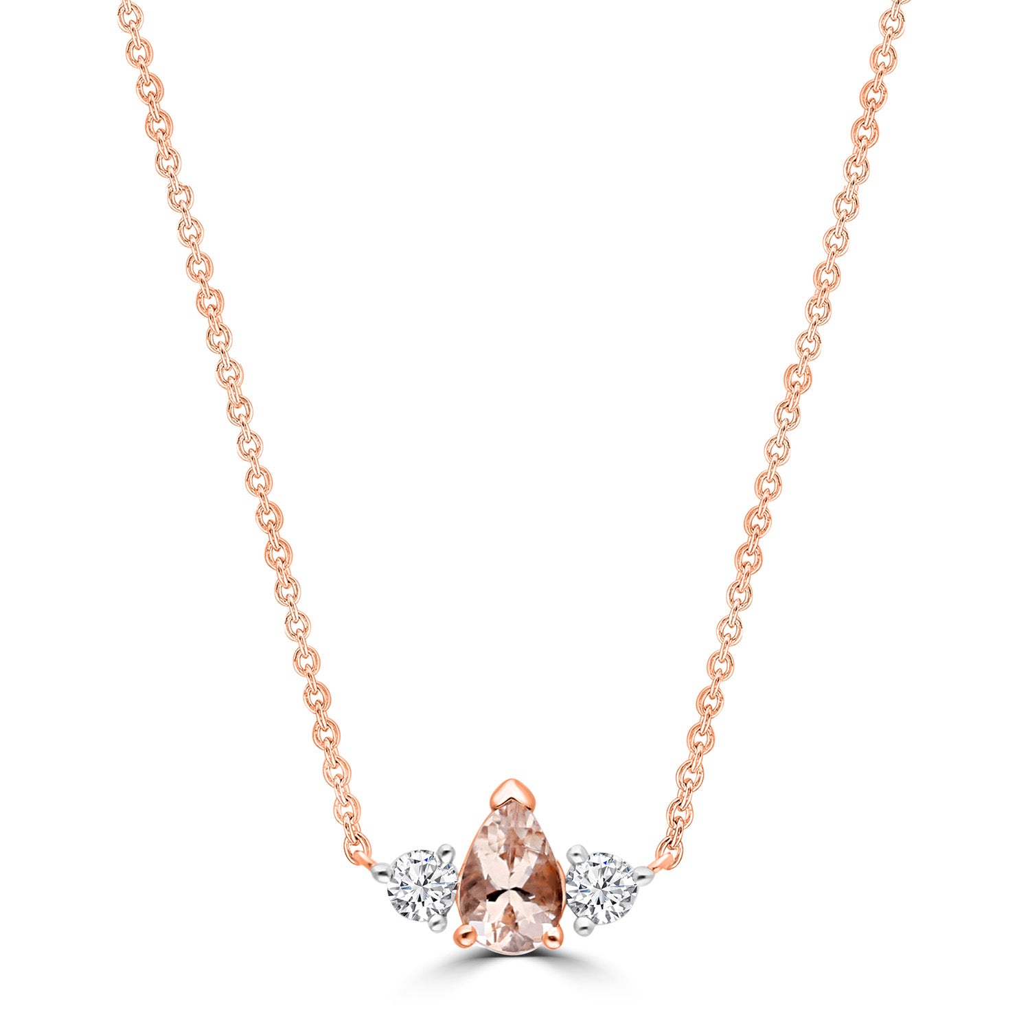 9CT IRISIA MORGANITE & DIAMOND NECKLACE