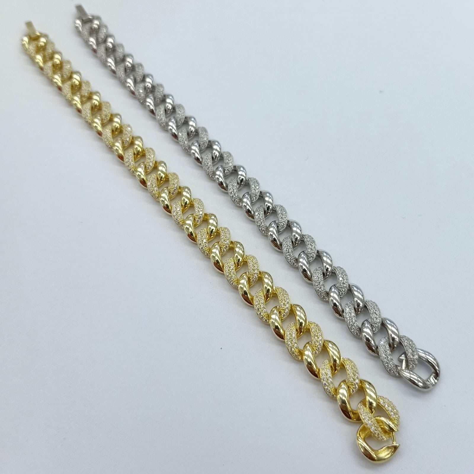 DARIA CZ CURB BRACELET  - STERLING SILVER
