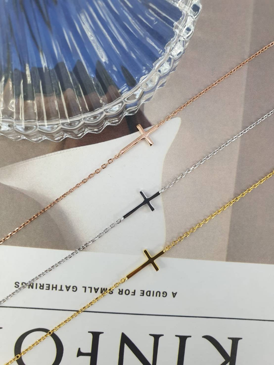 PLAIN CROSS BRACELET - STERLING SILVER