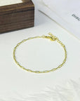 TINY PAPERCLIP LINK BRACELET - STERLING SILVER
