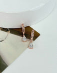 PEAR CZ HUGGIES - STERLING SILVER