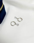 PEAR CZ HUGGIES - STERLING SILVER