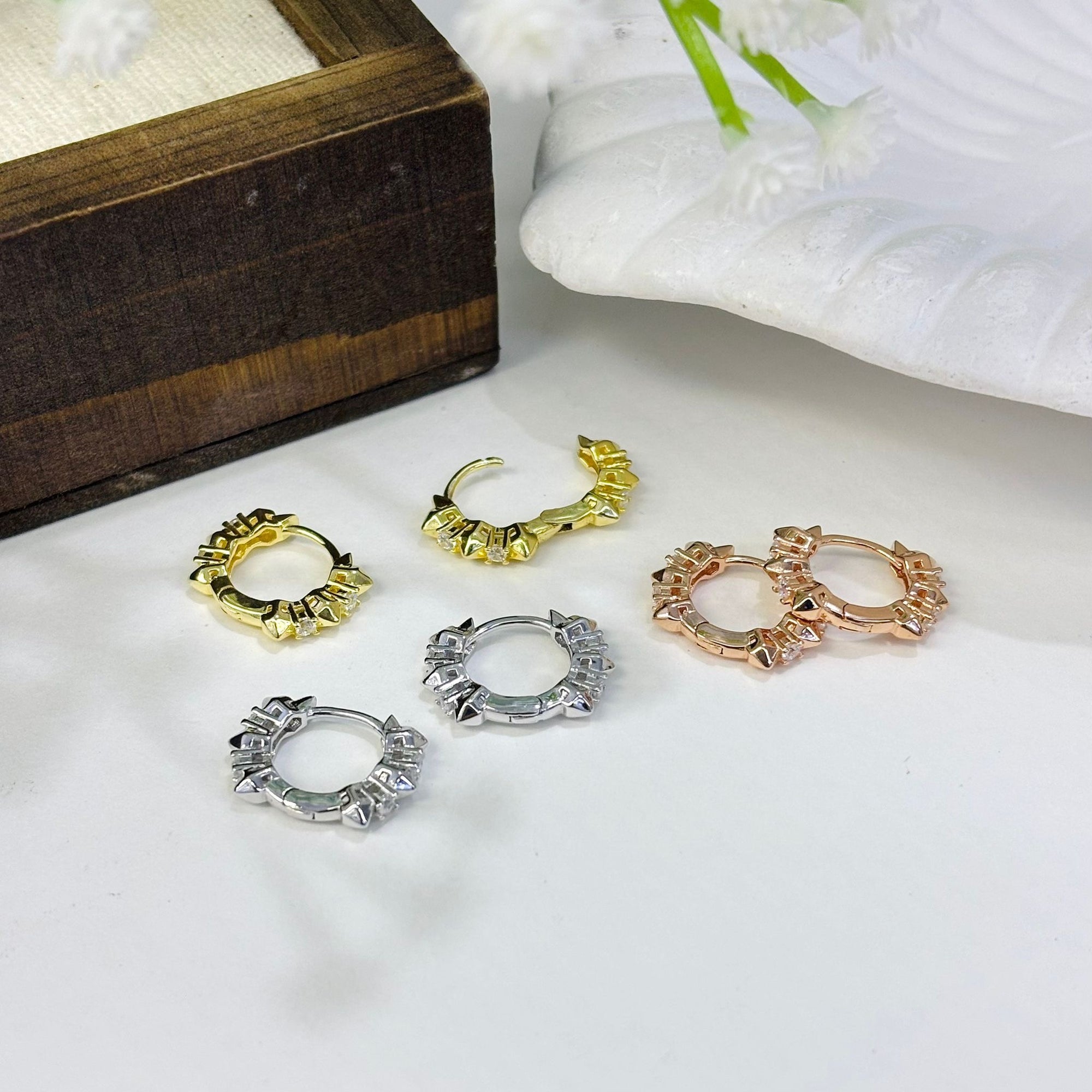 REBEL CZ HUGGIES - STERLING SILVER