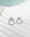 DASHA HEXAGON CZ STUDS- STERLING SILVER