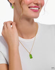 THOMAS SABO Large pendant with green goldbears and zirconia