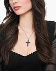 THOMAS SABO Blackened cross pendant with zirconia