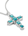 THOMAS SABO Cross Pendant with Turquoise Zirconia Stones