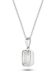 HEIRLOOM 1CT EMERALD CUT BEZEL DIAMOND PENDANT -SOLID GOLD