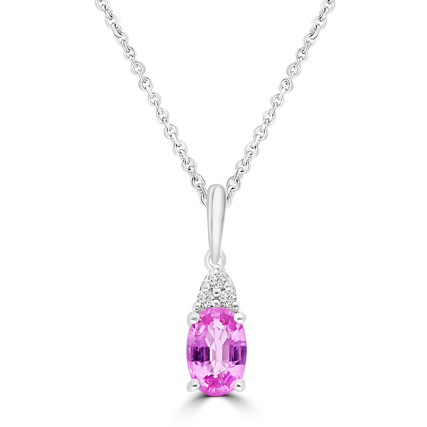9CT EDITA PINK SAPPHIRE & DIAMOND NECKLACE