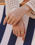 Ania Haie Gold Bezel Malachite and Lab Created Turquoise Ring
