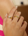 Ania Haie Gold Pave Cubic Zirconia Bold Statement Ring